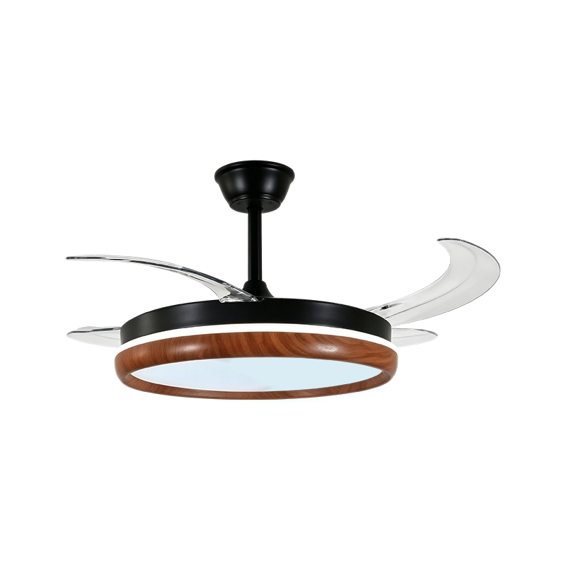 Rustik träfibrer infällbar fläktlampa Rustik träfibrer infällbar fläktlampa