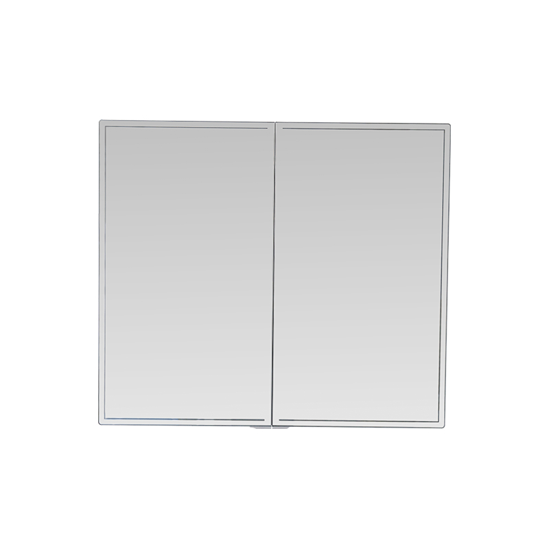 Vattentätt spegelskåp med dubbeldörr i aluminiumlegering med LED-lampor Vattentätt spegelskåp med dubbeldörr i aluminiumlegering med LED-lampor